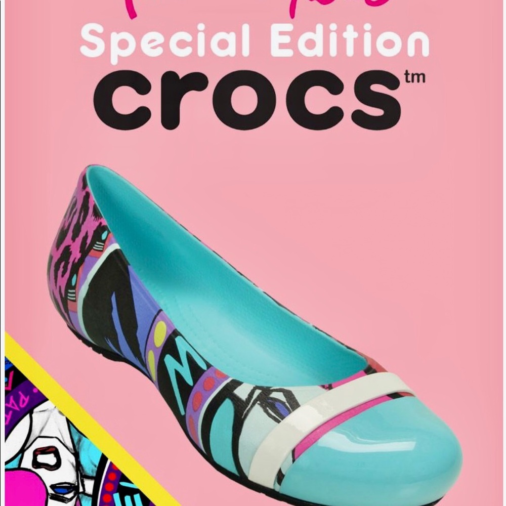 Womens Patricia Field cap toe Crocs flats size 8.